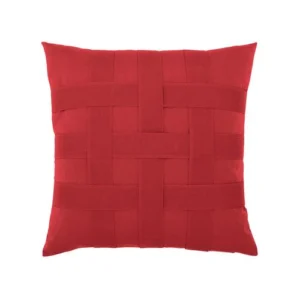 BASKETWEAVE ROUGE RED PILLOW