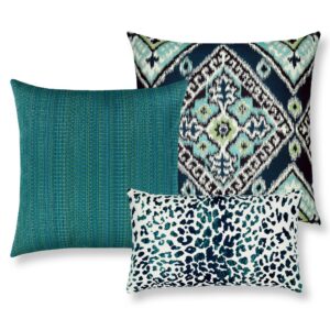 IKAT DIAMOND PEACOCK BLUE PILLOW
