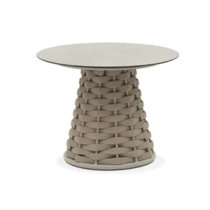hug outdoor round lunch table greige couture jardin