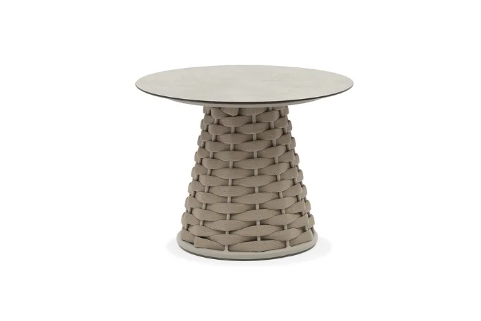 hug outdoor round lunch table greige couture jardin