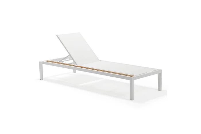 oasis collection adjustable sling chaise lounge white couture jardin