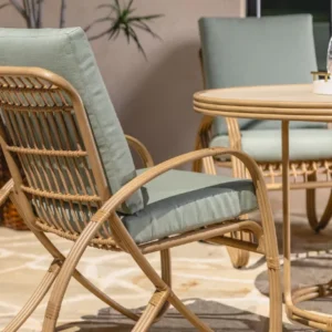 48-inch round table with armchair dining set, riviera collection, by lloyd flanders