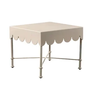 End Table, Alabaster Finish, Play Cameo Fabric, Awning Collection Lane Venture