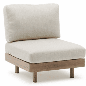 Couture Jardin Lounge Armless Chair Collection Oak Aluminum Oyster Finish