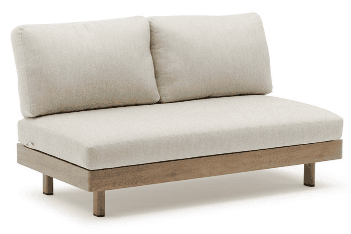 Couture Jardin Lounge Armless Sofa Collection Oak Aluminum Oyster Finish Couture Jardin Lounge Armless Sofa Collection Oak Aluminum Oyster Finish